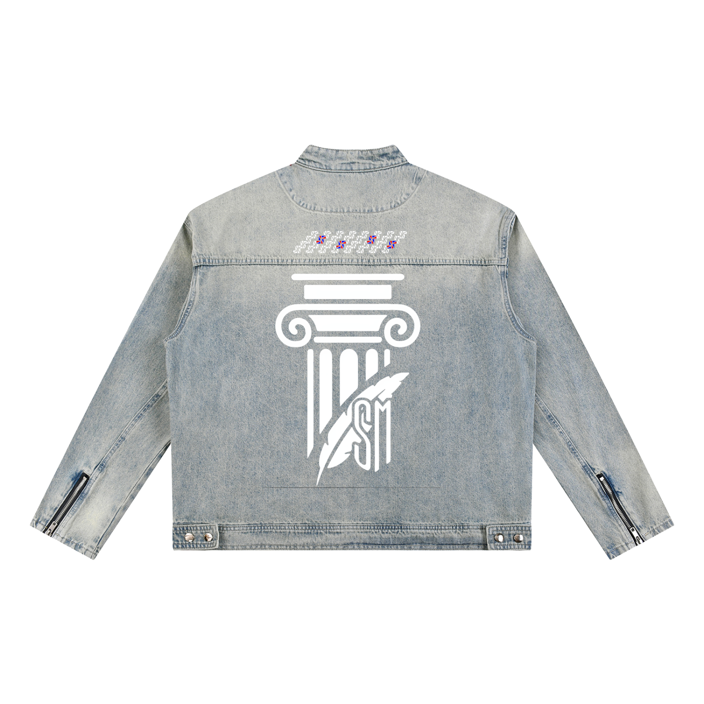 Shades Vintage Wash Zip Denim Jacket