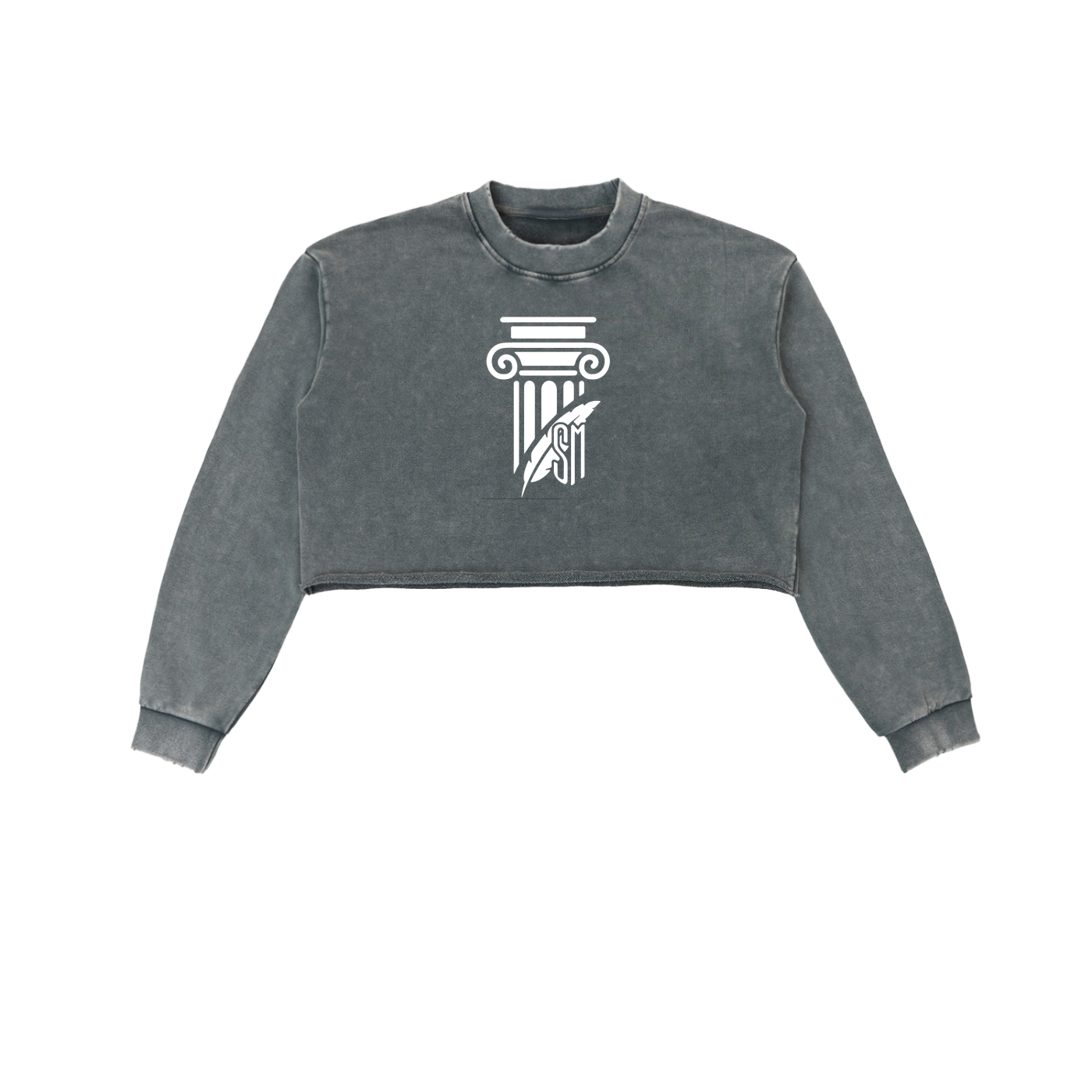 Shade Musem Womens Washed Cropped Sweatshirt