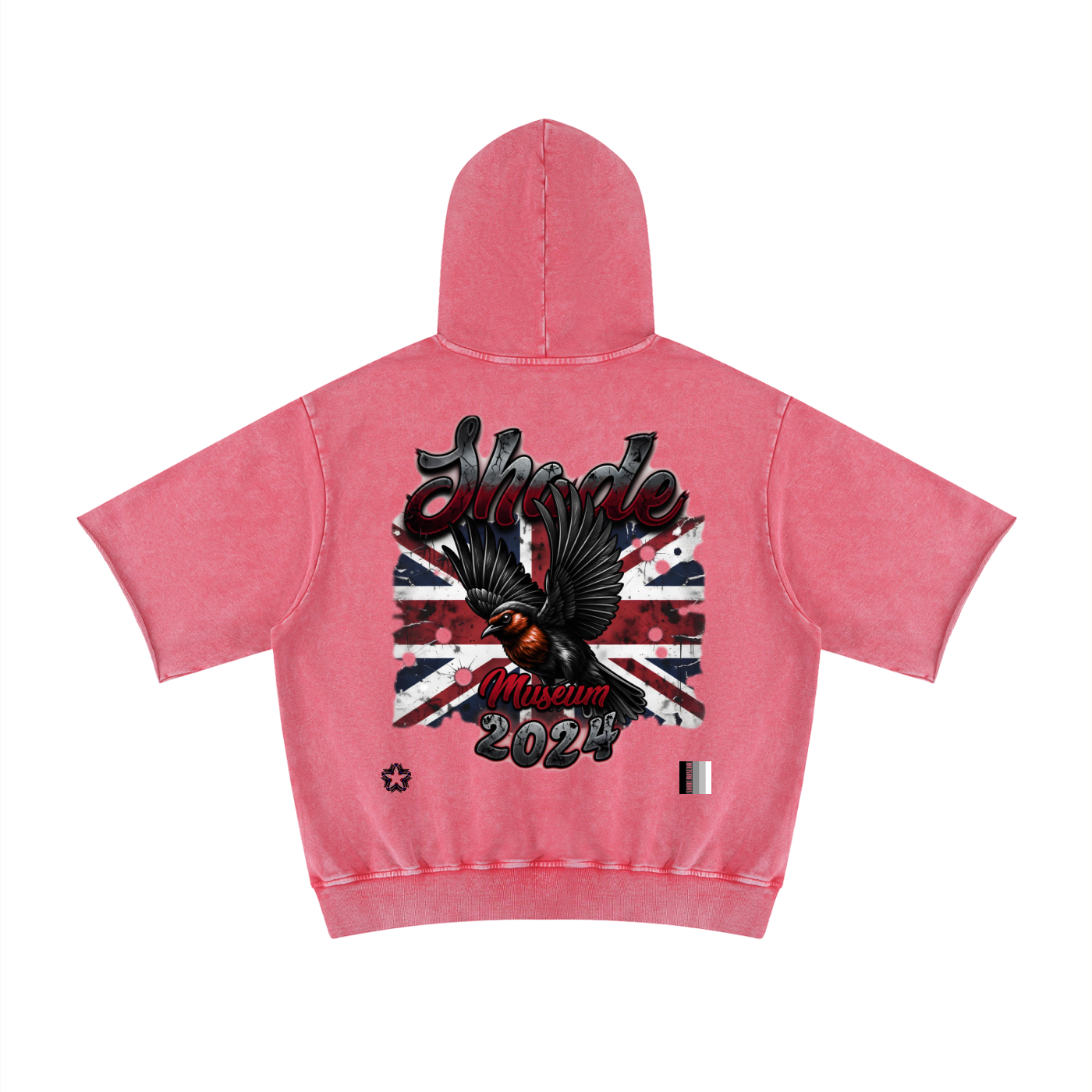 Unisex Mineral Wash Short Sleeve Hoodie