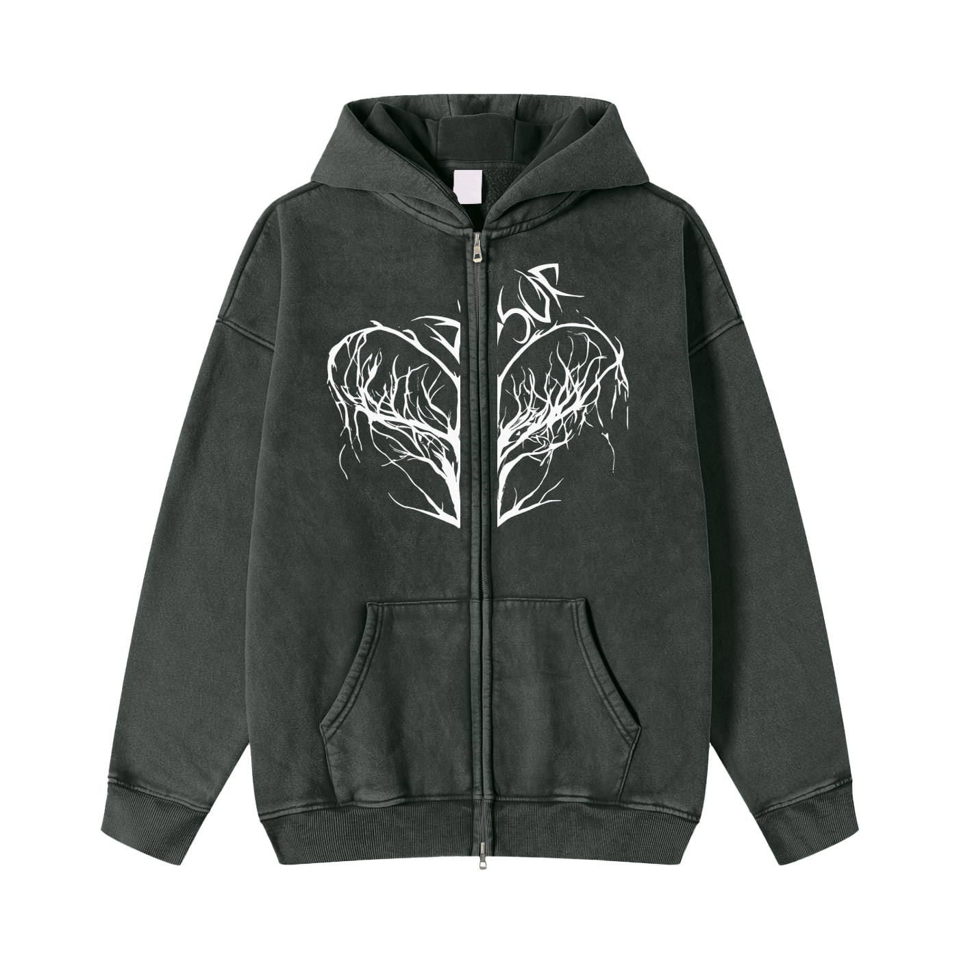 DSOR Unisex Acid Washed Zip Hoodie