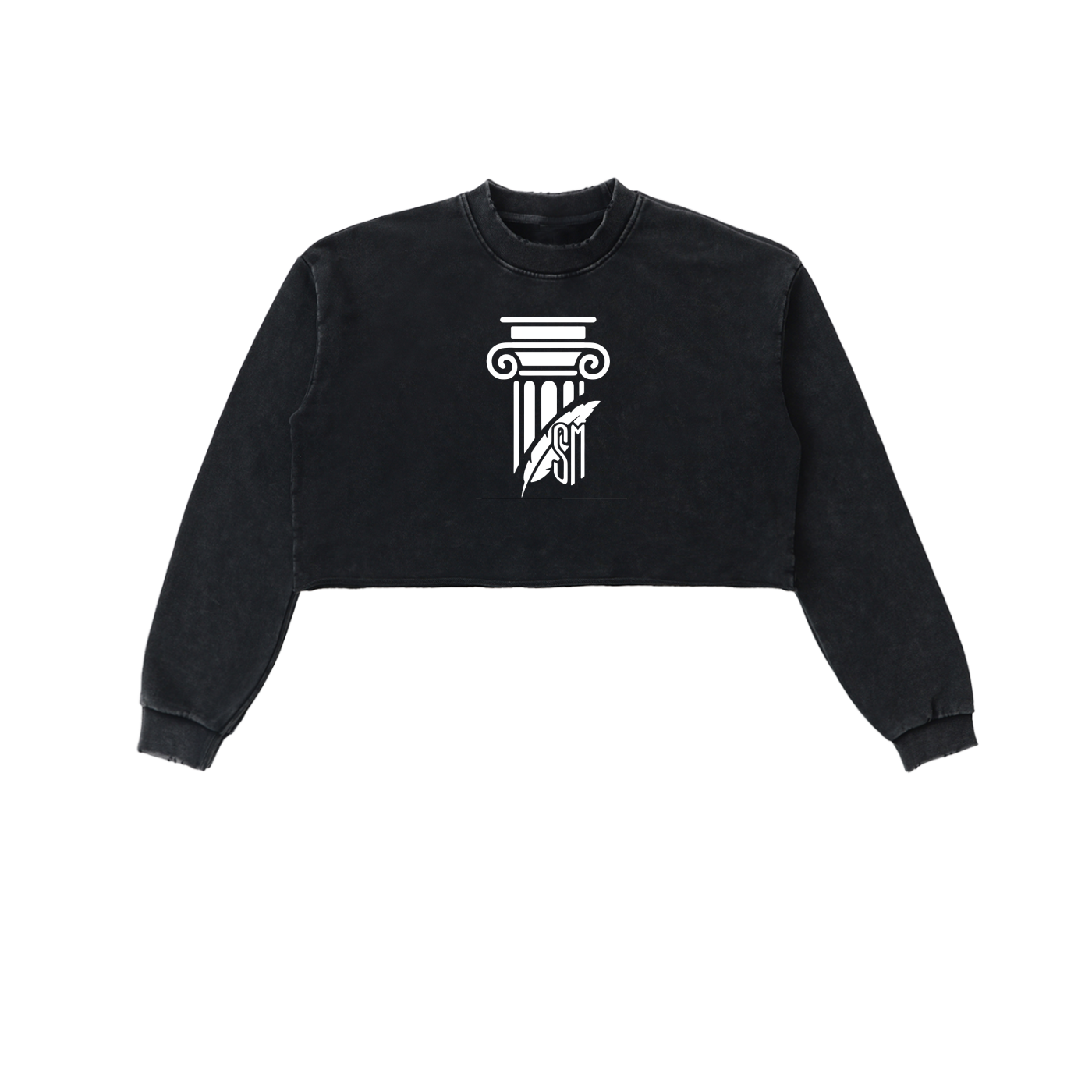 Shade Musem Womens Washed Cropped Sweatshirt