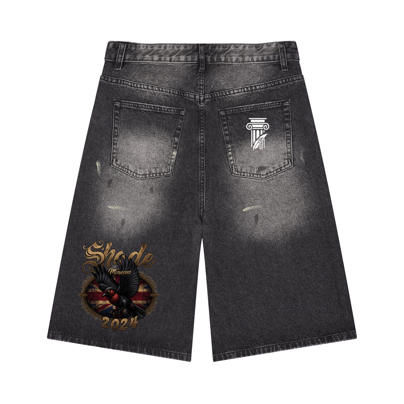 Men’s Vintage Wash Wide Leg Denim Shorts