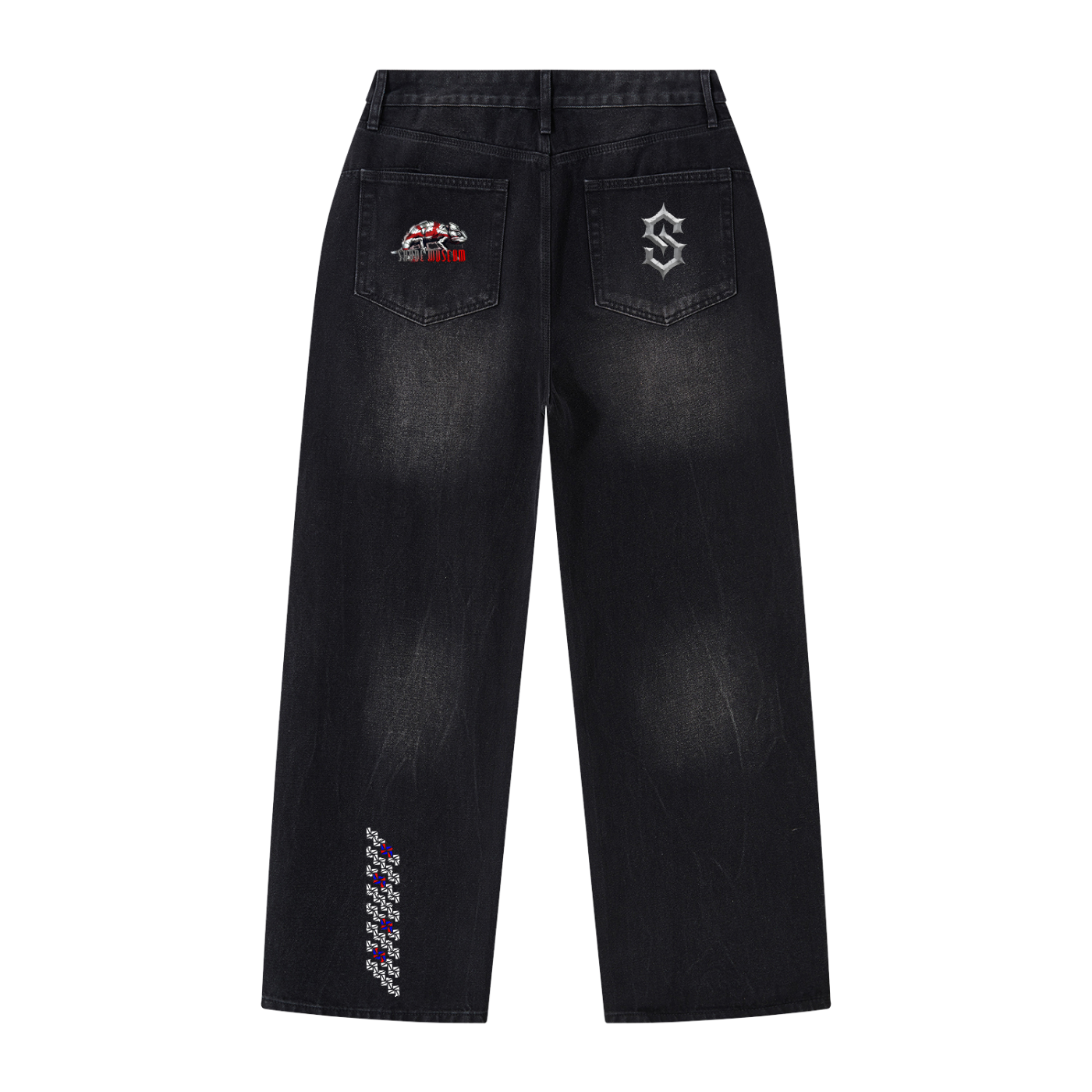 Men's Vintage Wash Wide Leg Jeans