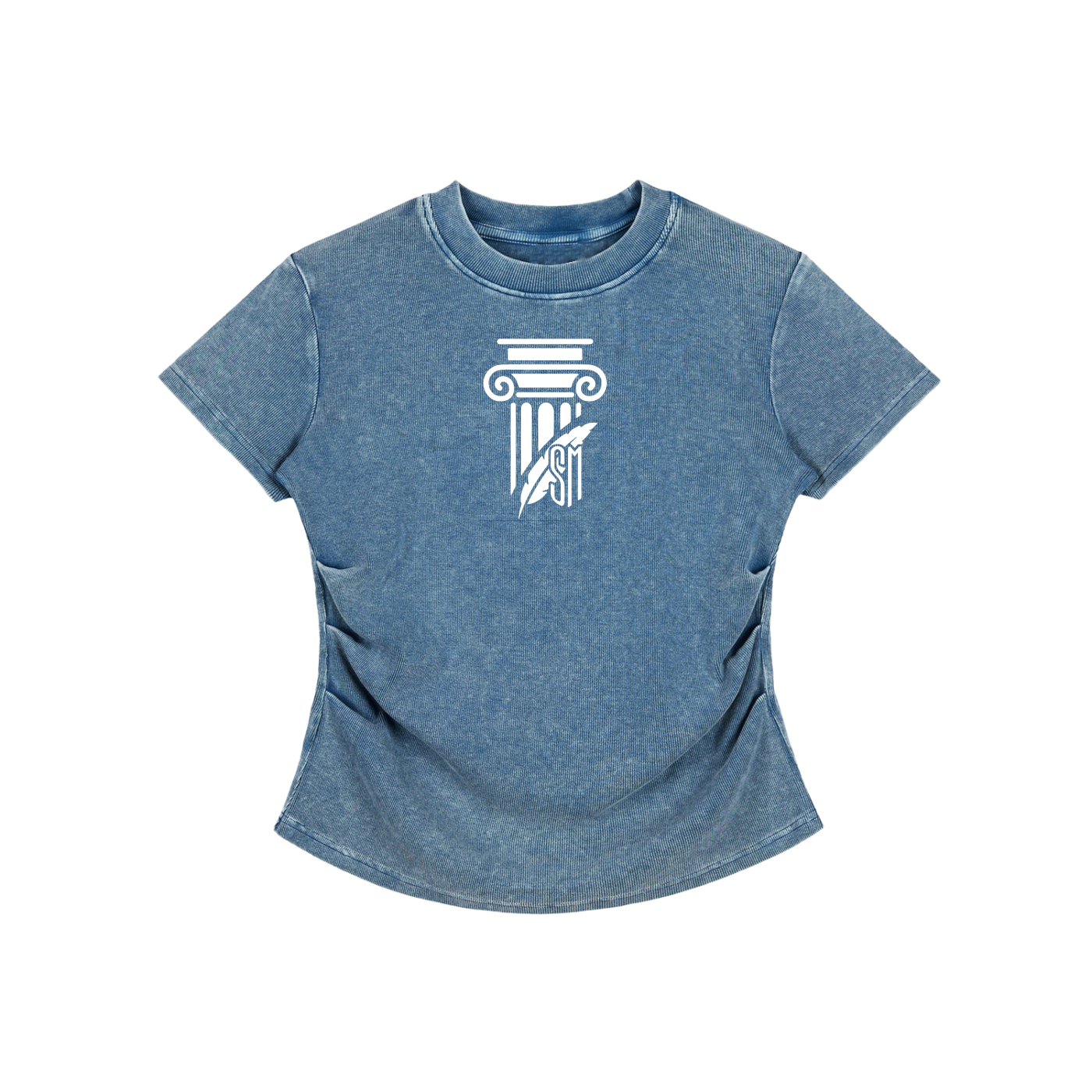 Shade Musem Womens Vintaged-Wash Bodycon T-Shirt