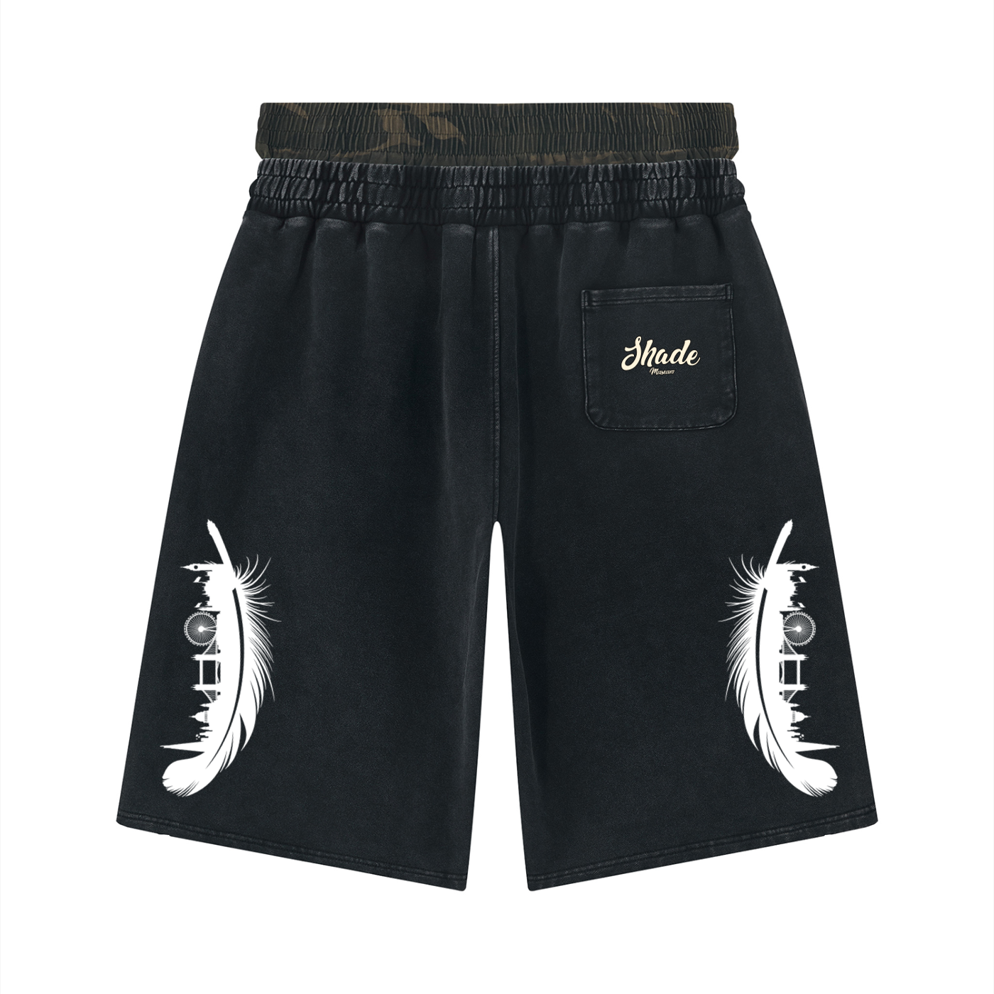 Unisex Vintage Wash Distressed Wide Leg Shorts