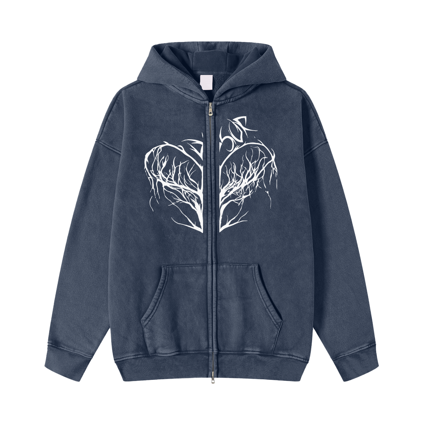 DSOR Unisex Acid Washed Zip Hoodie