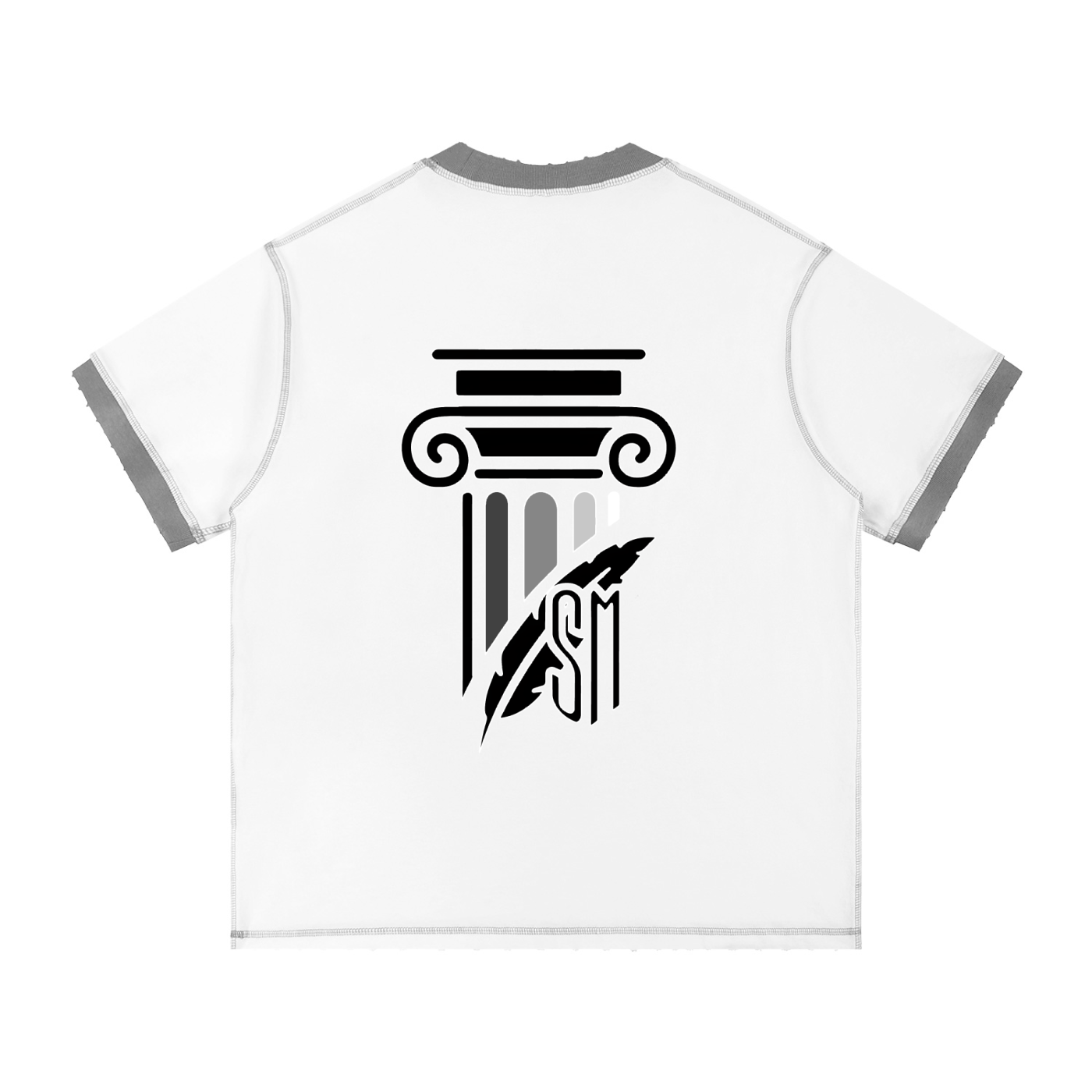 Shades Contrast-Stitched Cotton T-Shirt