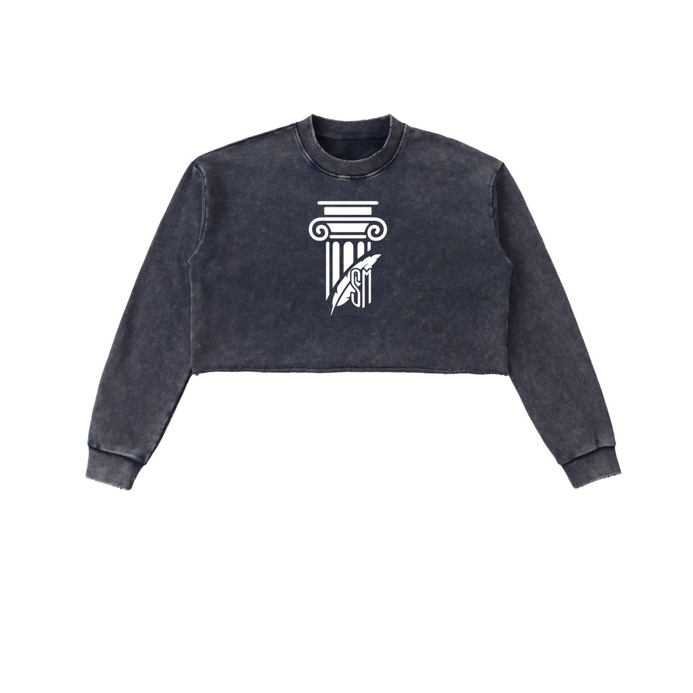 Shade Musem Womens Washed Cropped Sweatshirt