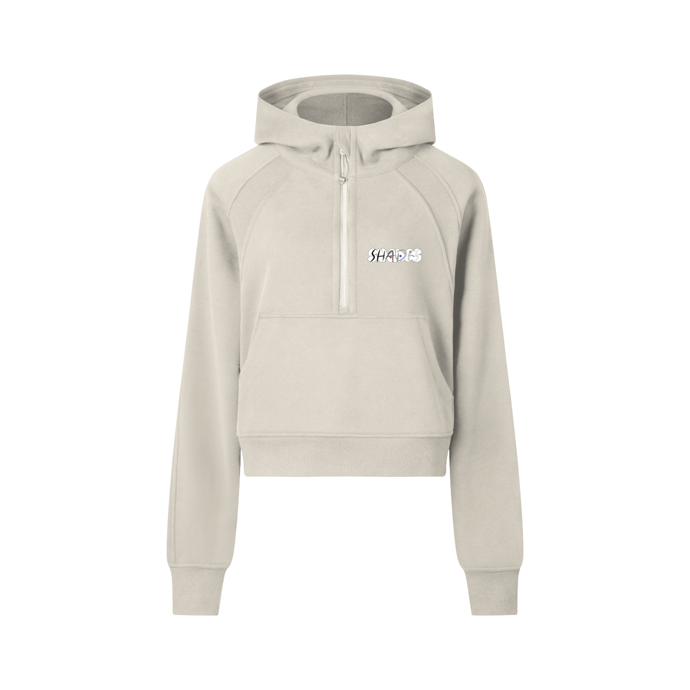 Shades Womens Cropped Half-Zip Tracksuit Hoodie