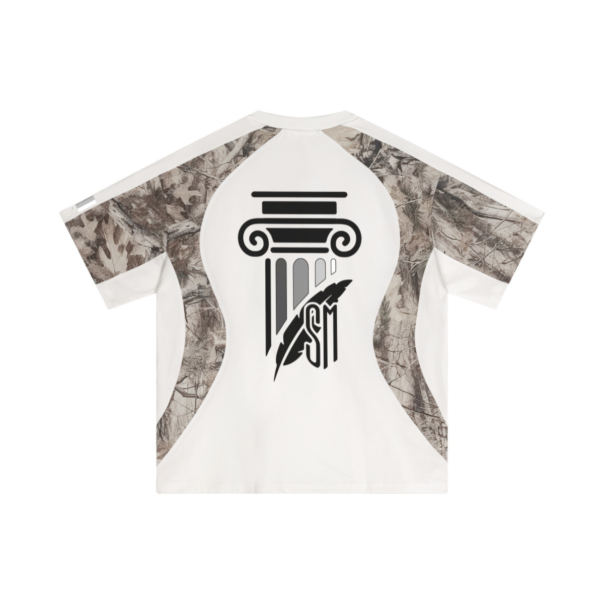 240GSM Smart Quick-Dry Cotton Camouflage Panel Sweatshirt White