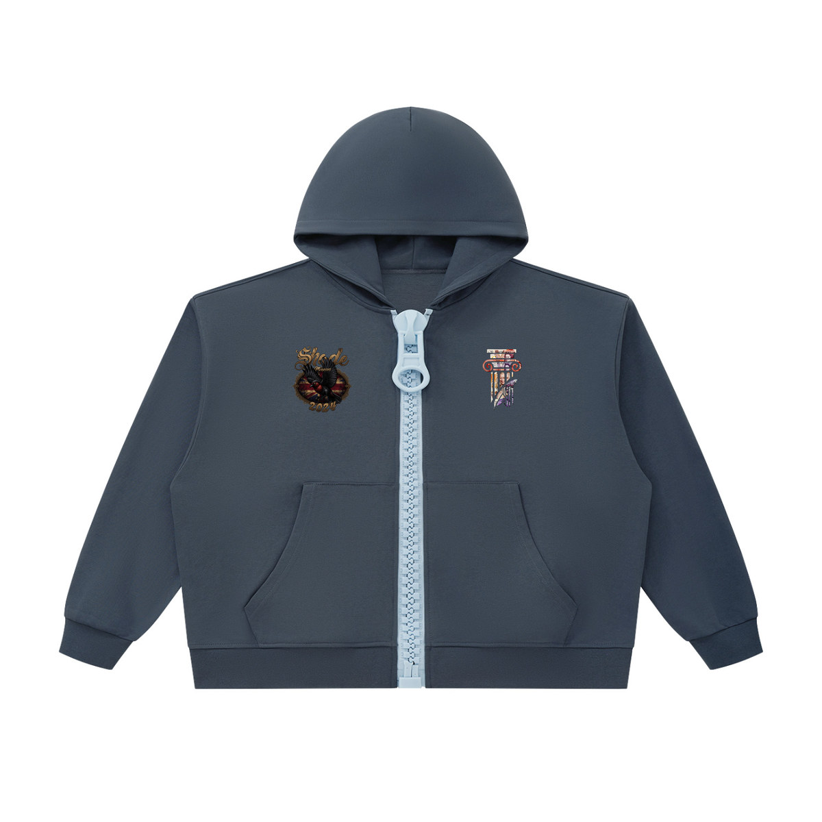 Unisex Oversized Chunky-Zip Boxy Hoodie