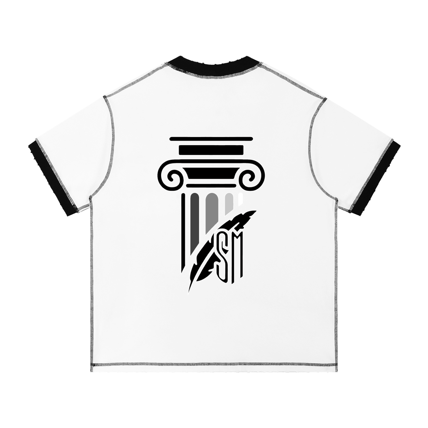 Shades Contrast-Stitched Cotton T-Shirt