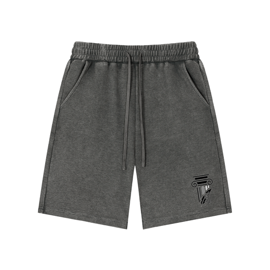Gold Museum Gate Mineral Wash Waffle Knit Shorts