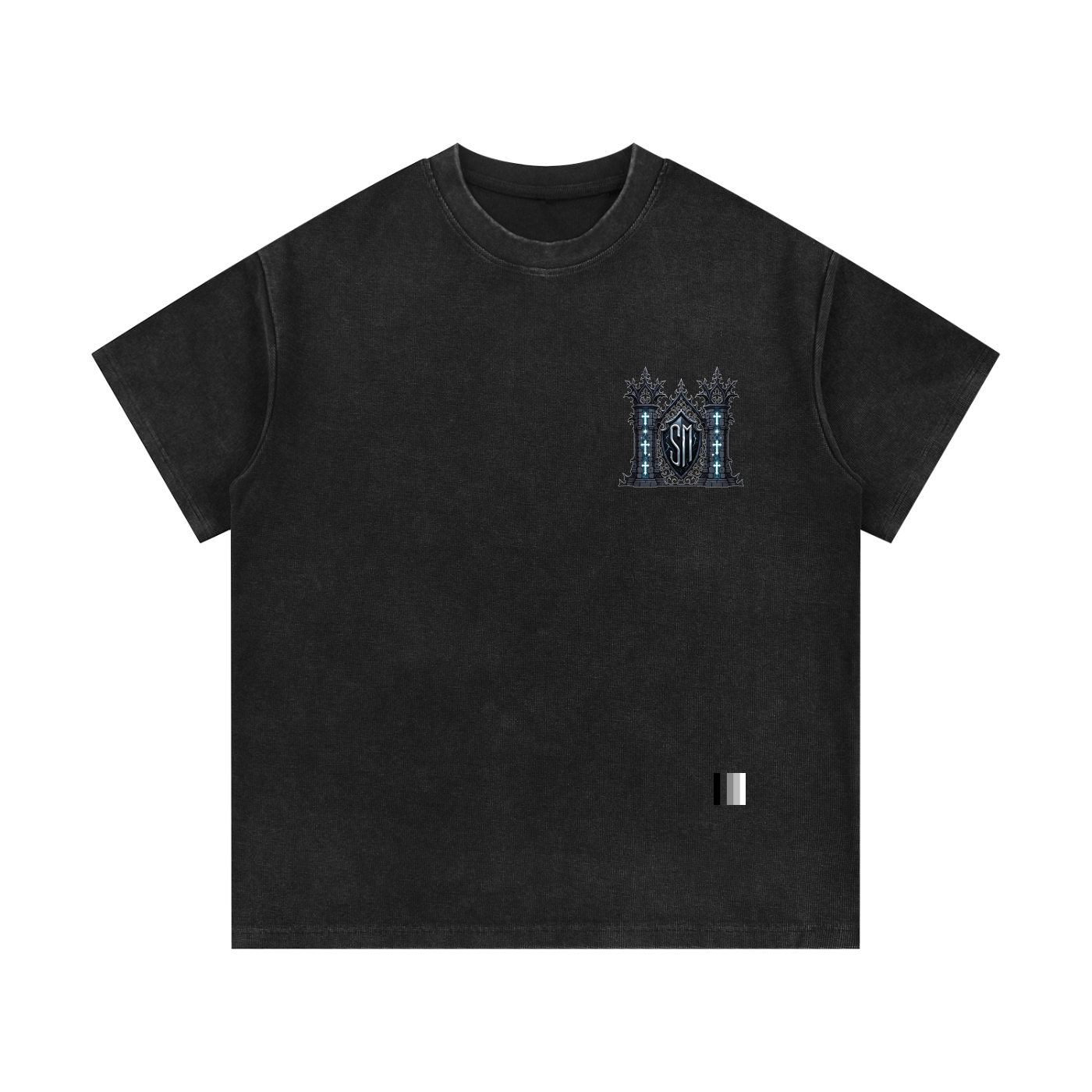 Blue Museum Gate Mineral Wash Waffle Knit T-Shirt