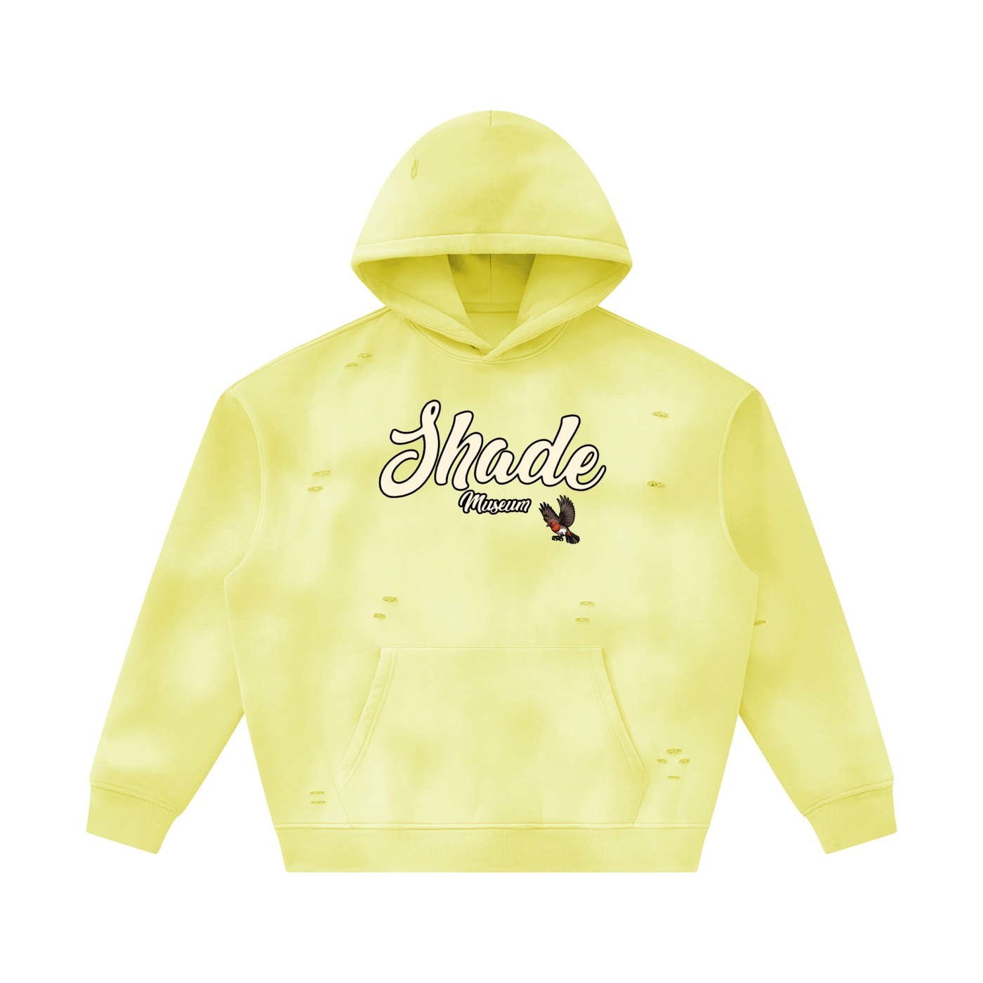 Unisex Sunfade Frayed Fleece Hoodie