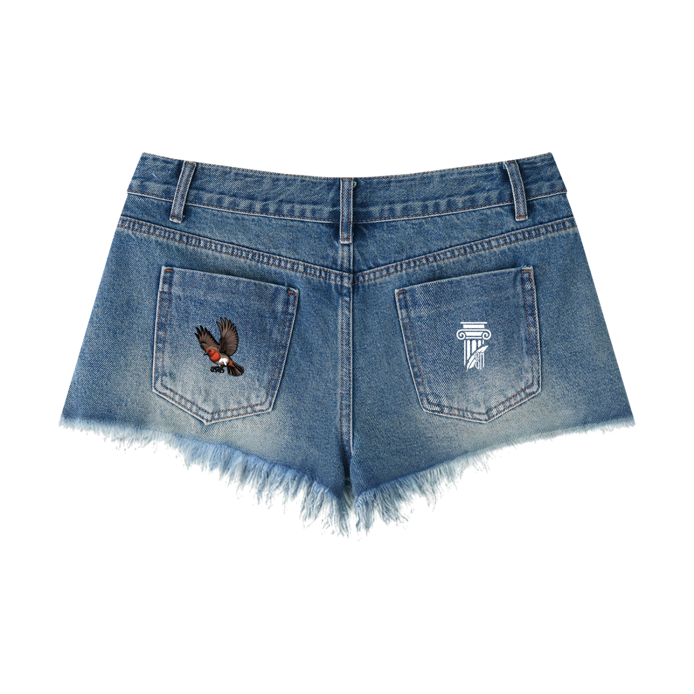Women's Vintage Wash Raw Hem Denim Shorts