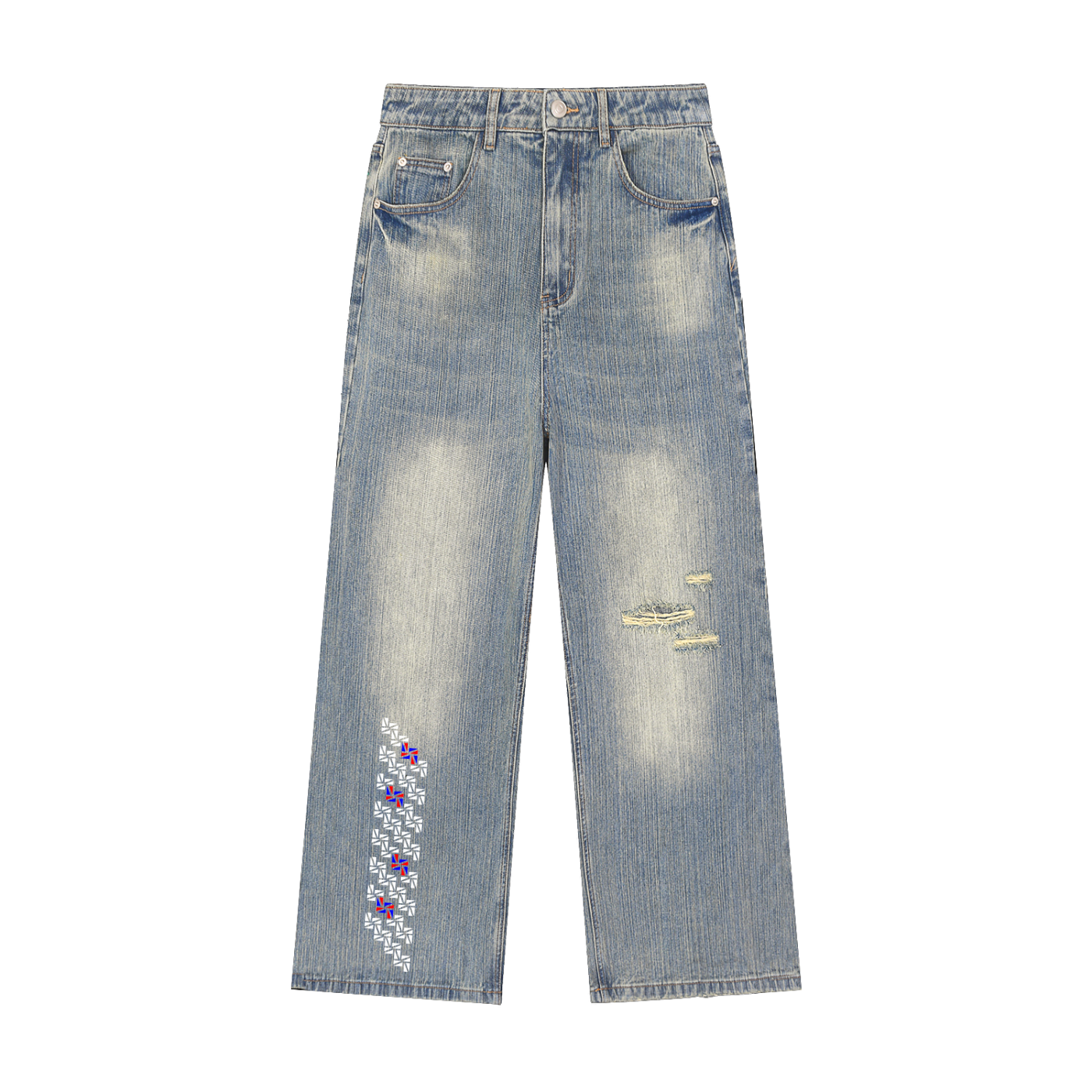Shades Distressed Denim Jeans