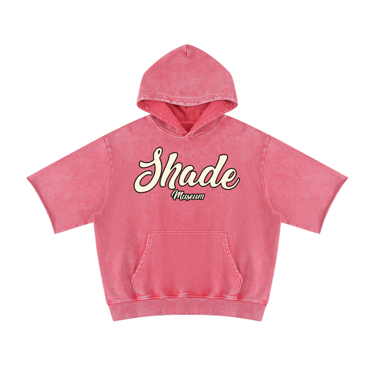 Unisex Mineral Wash Short Sleeve Hoodie