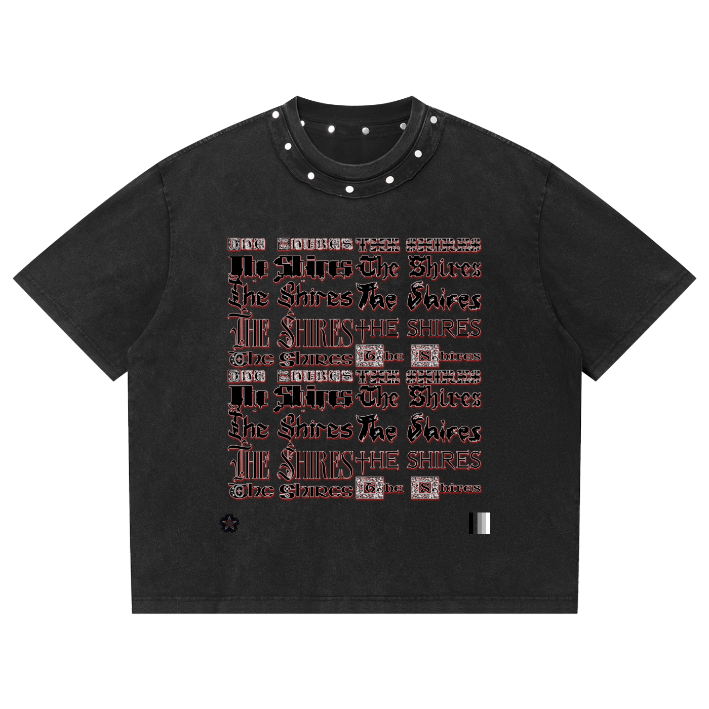 The Shires Unisex Washed Boxy Studded T-Shirt