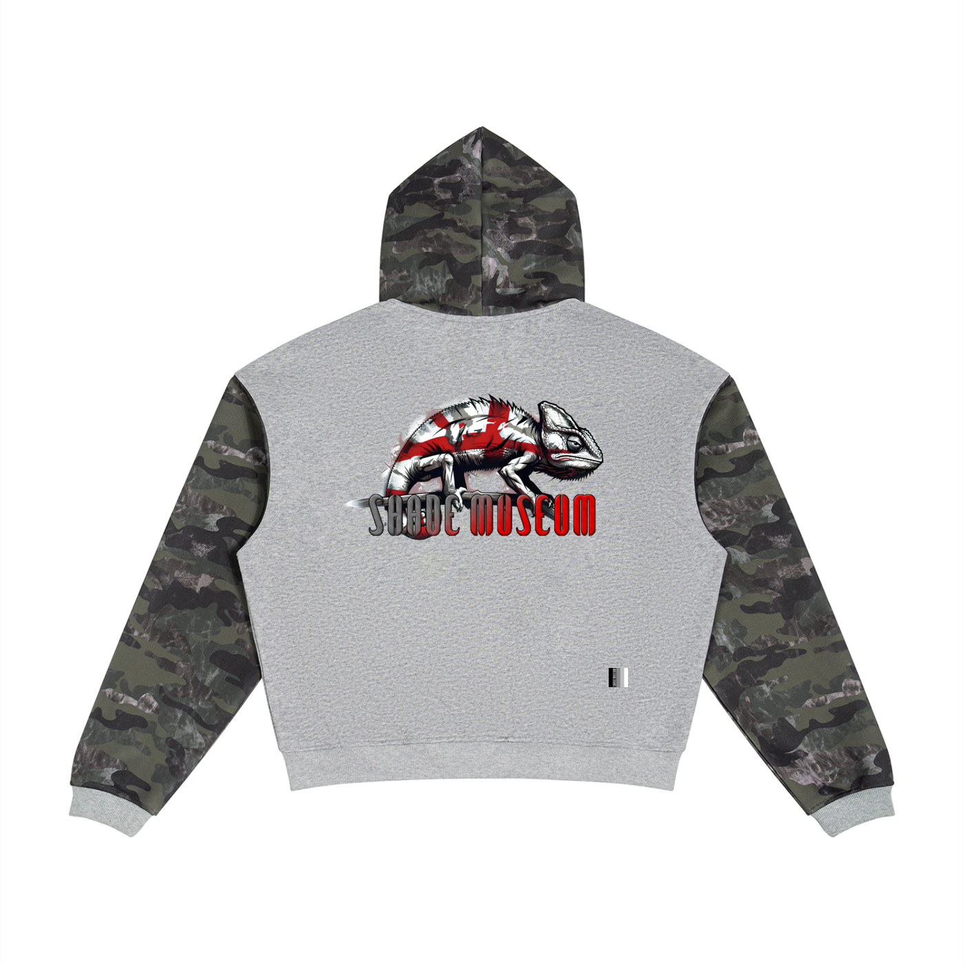Unisex Colorblock Camo Full Zip Boxy Hoodie