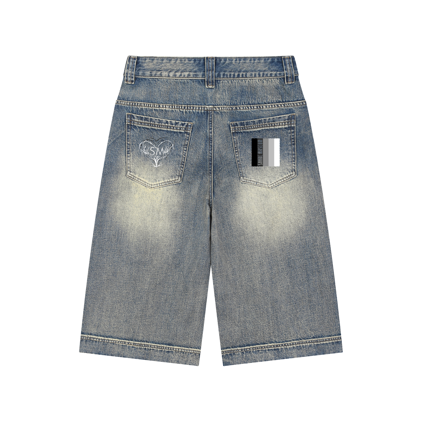 Vintage Wash Baggy Denim Shorts