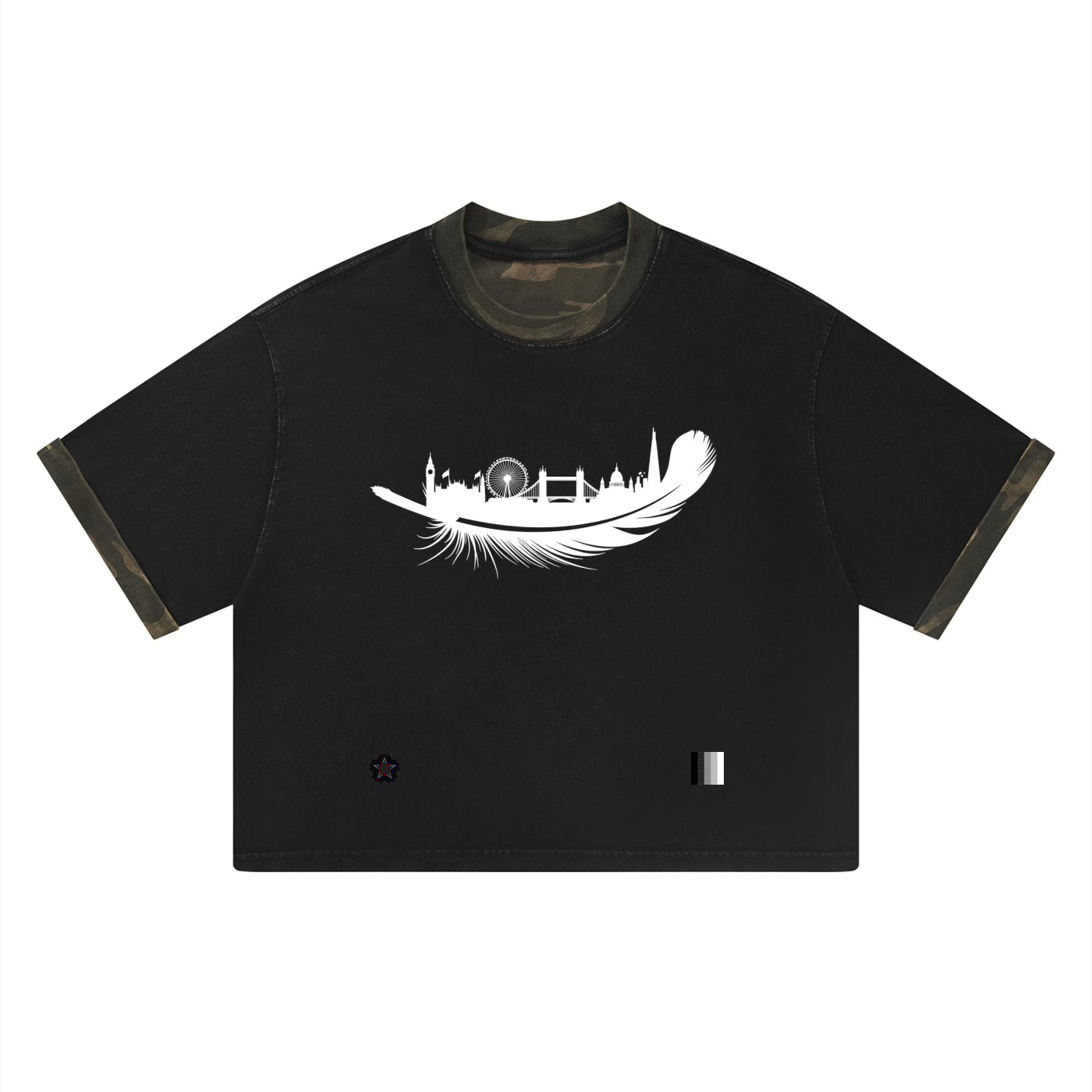 Unisex Mineral Washed Boxy Panel T-Shirt