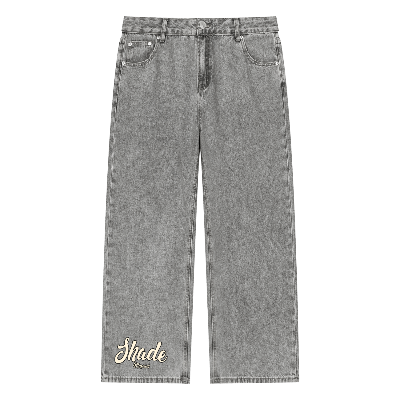 Unisex Vintage Wash Straight Leg Jeans