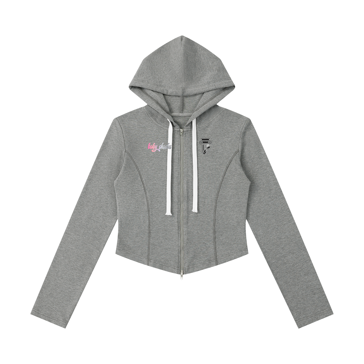 Women's Slim Cropped Full Zip Hoodie