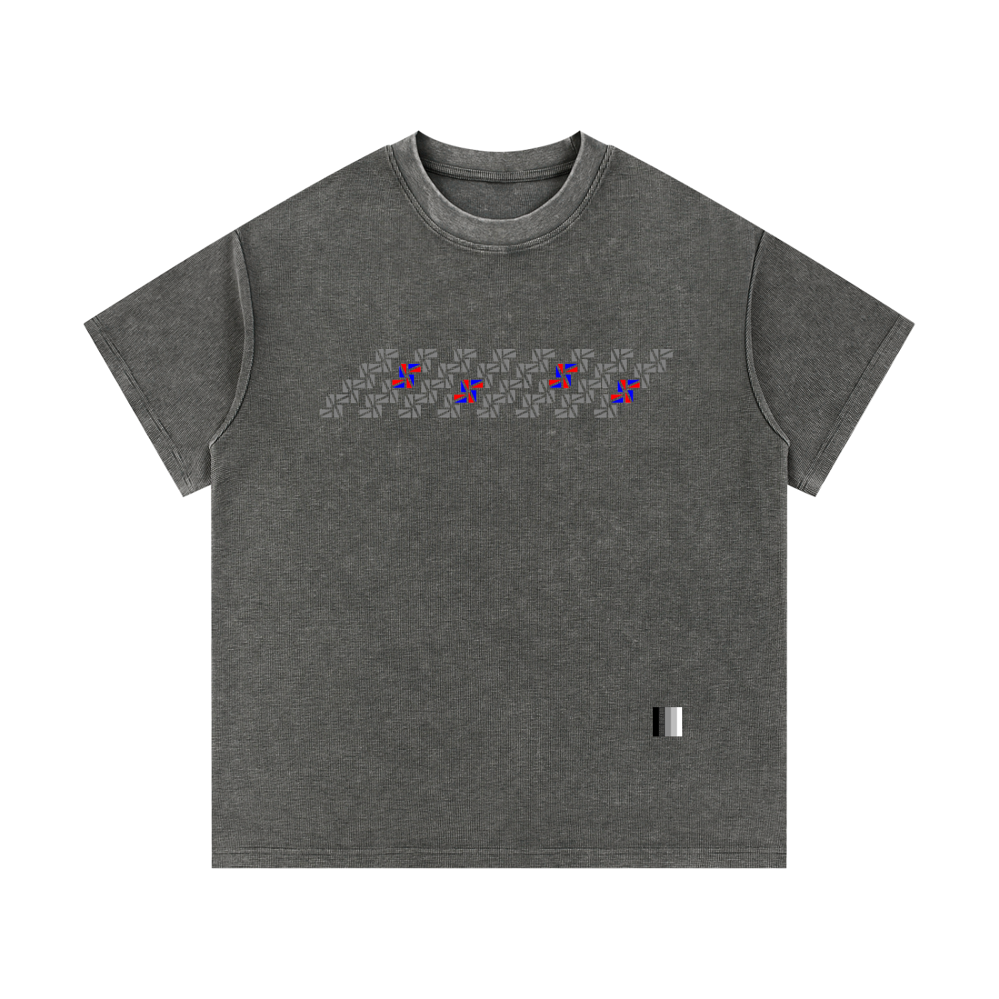 Monogram Stripe Mineral Wash Waffle Knit T-Shirt