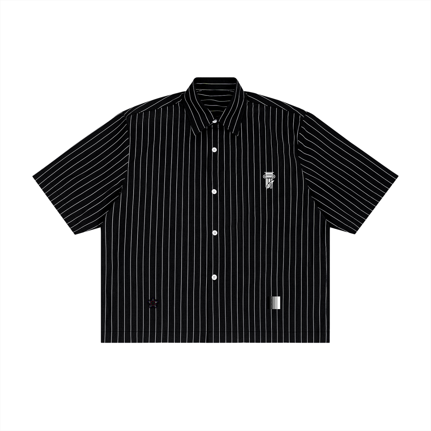 Unisex Striped Boxy Button-Up Shirt