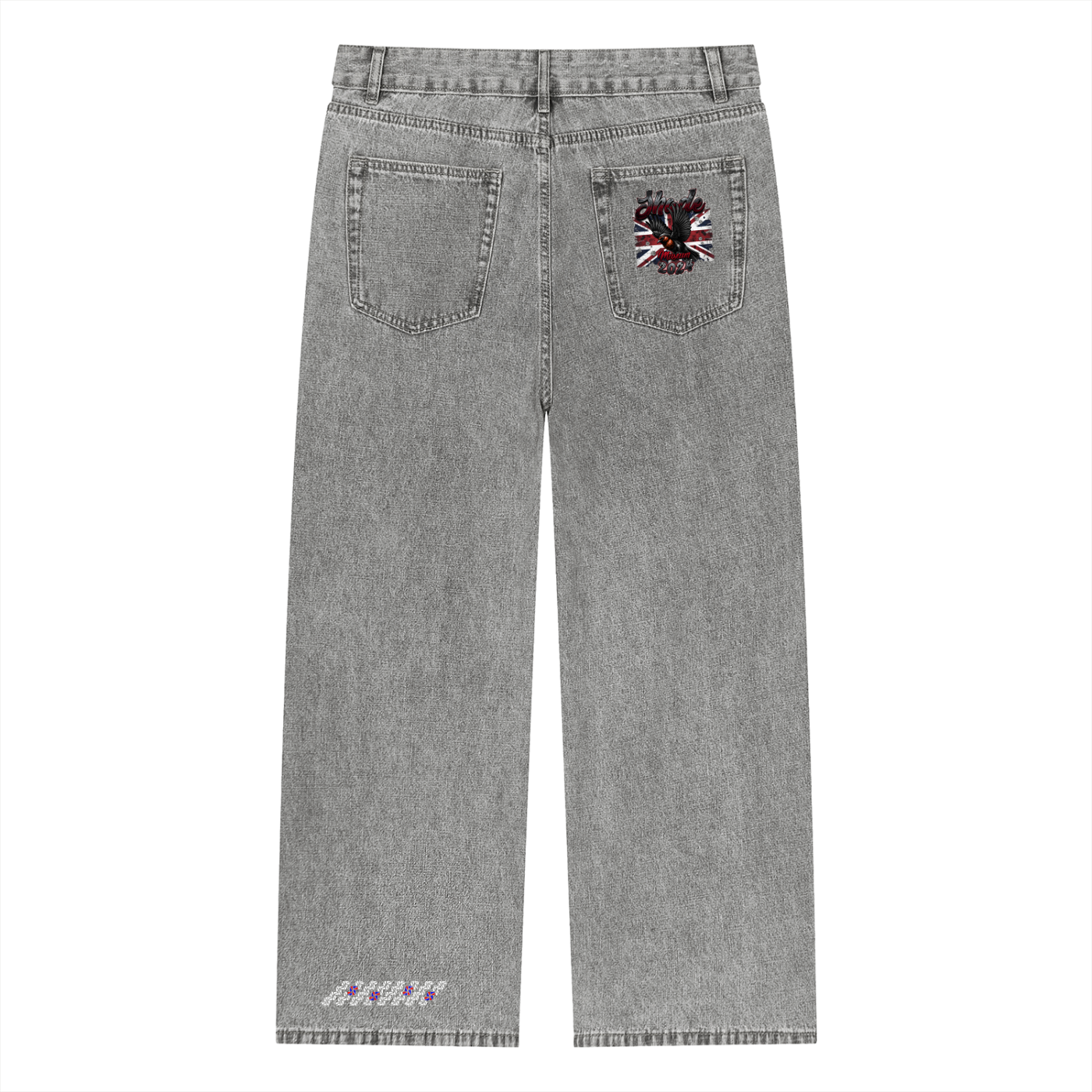 Unisex Vintage Wash Straight Leg Jeans