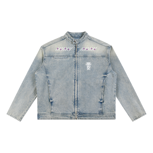 Shades Vintage Wash Zip Denim Jacket