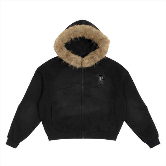 Shades Detachable Fur Hoodie