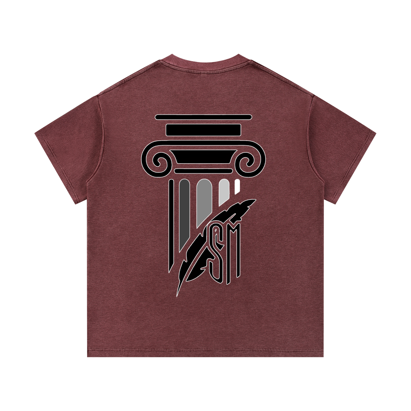 Monogram Stripe Mineral Wash Waffle Knit T-Shirt