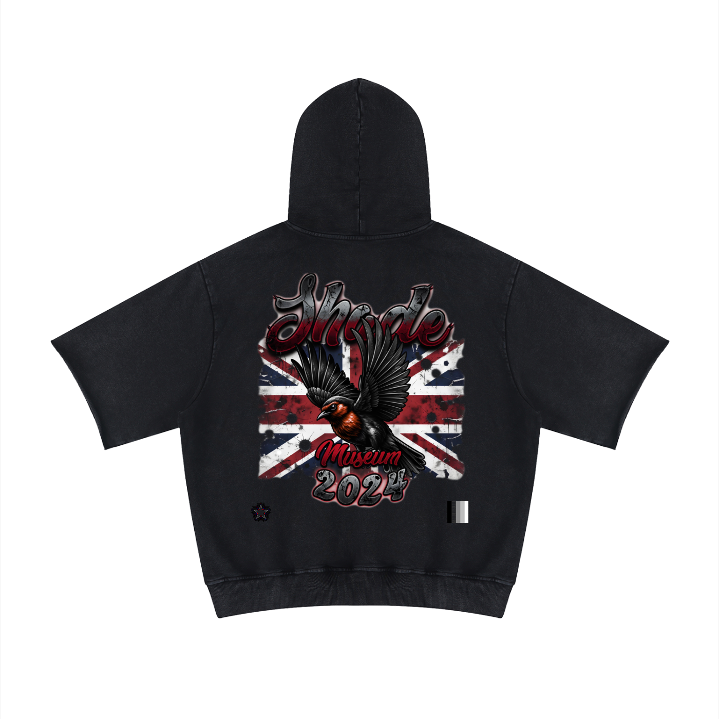 Unisex Mineral Wash Short Sleeve Hoodie