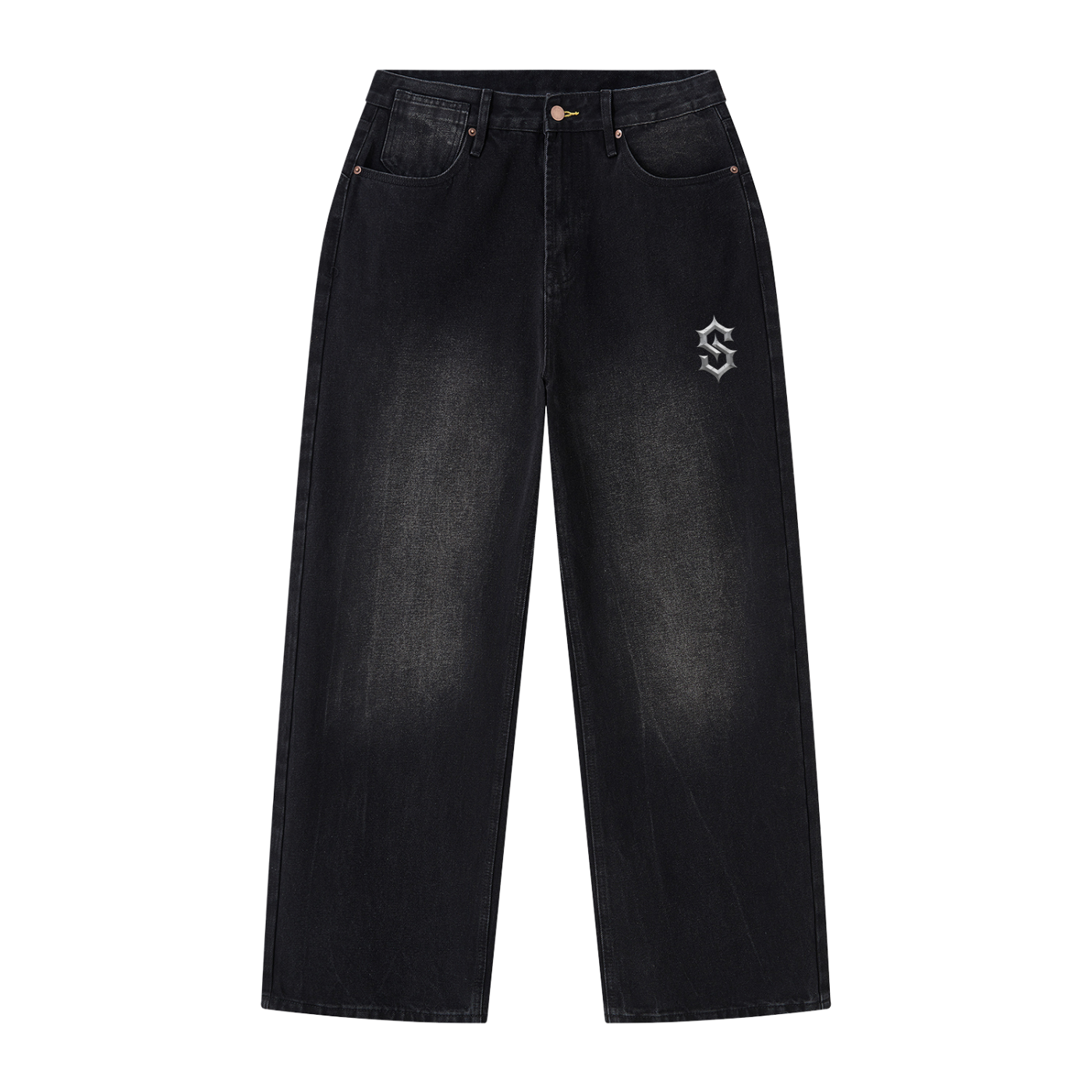 Men's Vintage Wash Wide Leg Jeans