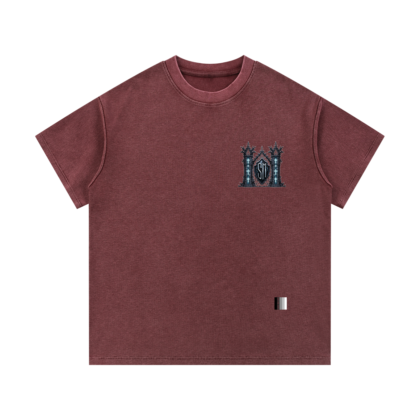 Blue Museum Gate Mineral Wash Waffle Knit T-Shirt