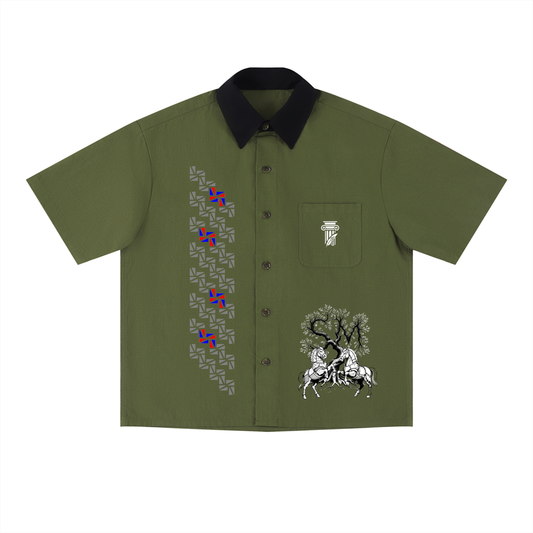 Unisex Color Block Short Sleeve Shirt