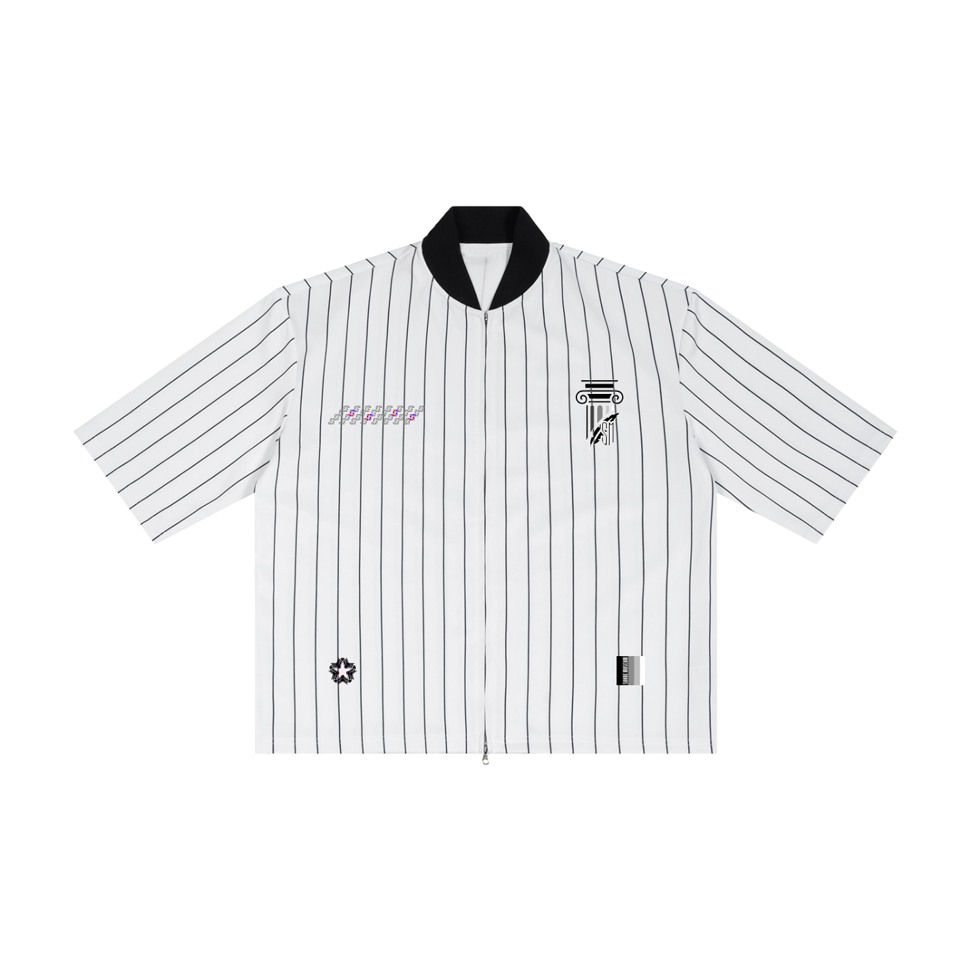 Unisex Striped Full-Zip Baseball Jersey