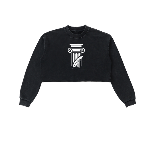 Shade Musem Womens Washed Cropped Sweatshirt