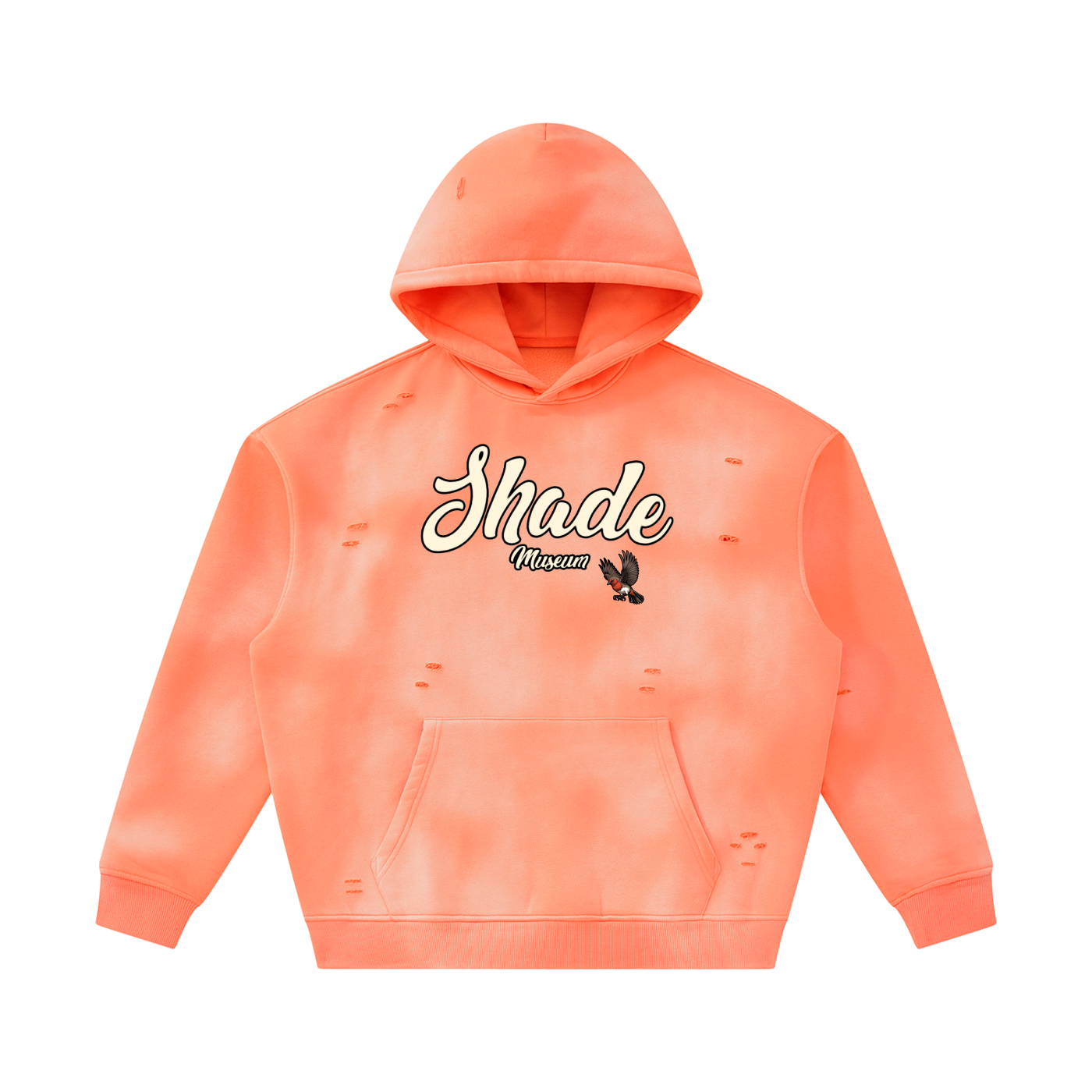 Unisex Sunfade Frayed Fleece Hoodie