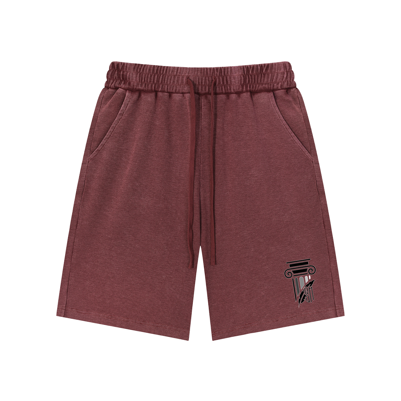 Blue Museum Gate Mineral Wash Waffle Knit Shorts