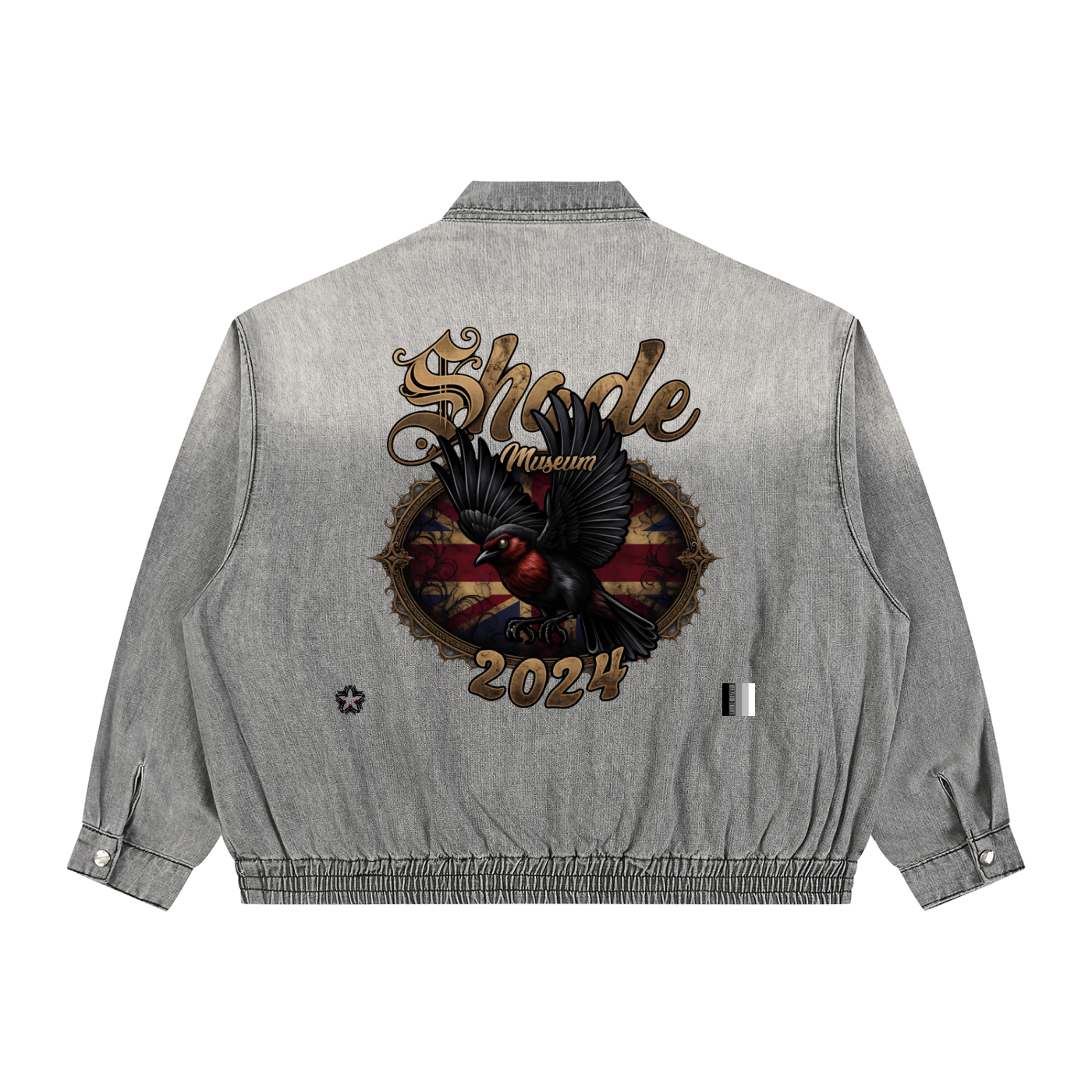Unisex Vintage Wash Full-Zip Denim Jacket