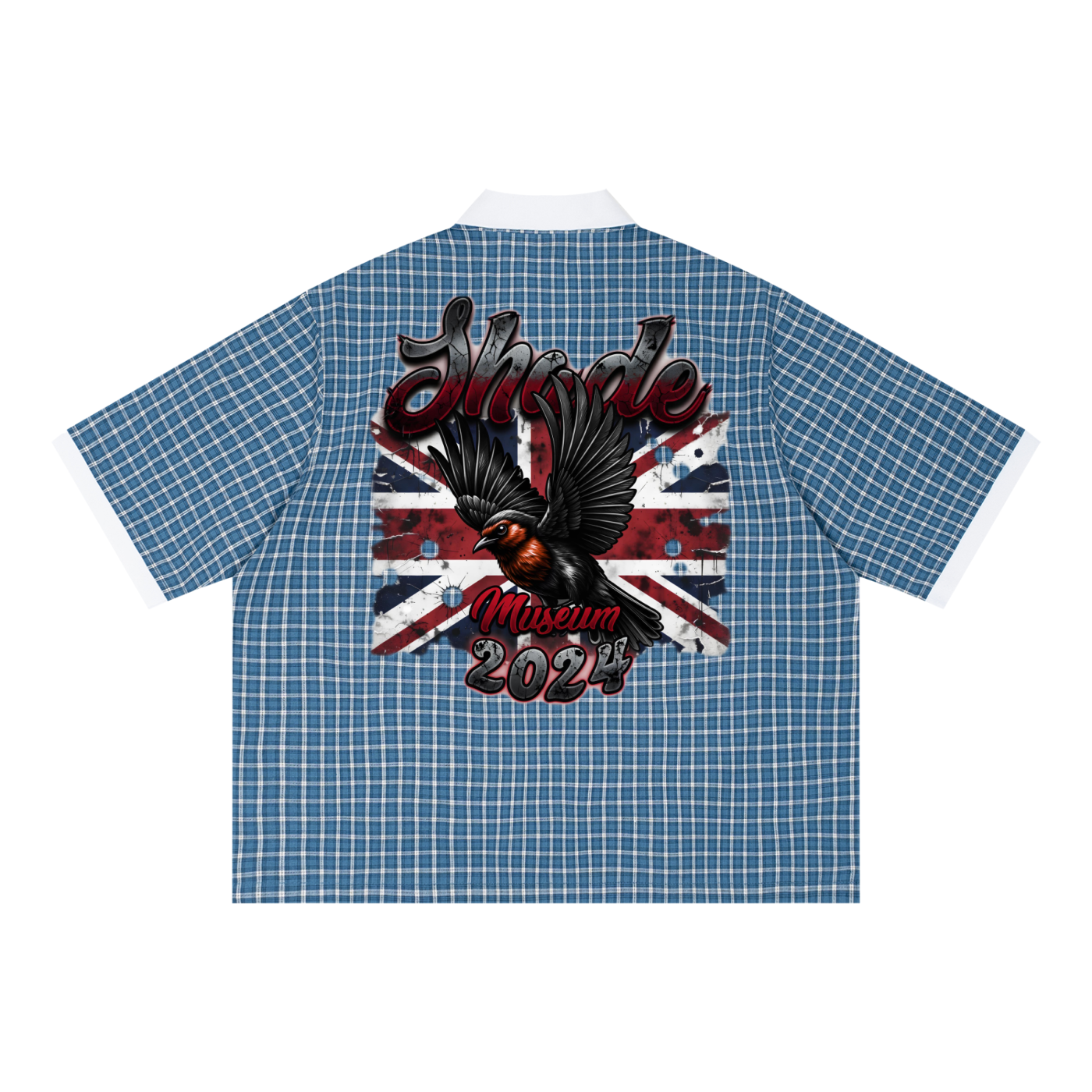 Unisex Boxy Plaid Color Block Polo Shirt