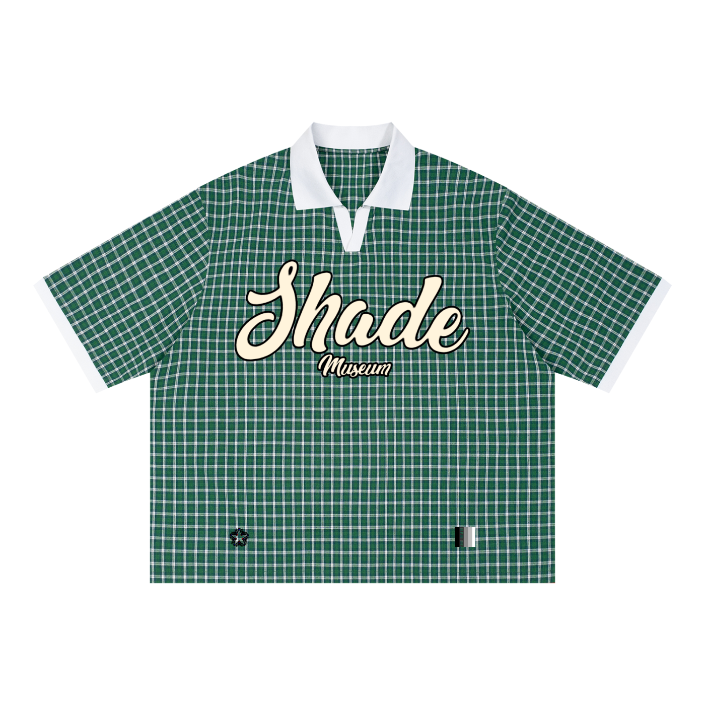 Unisex Boxy Plaid Color Block Polo Shirt