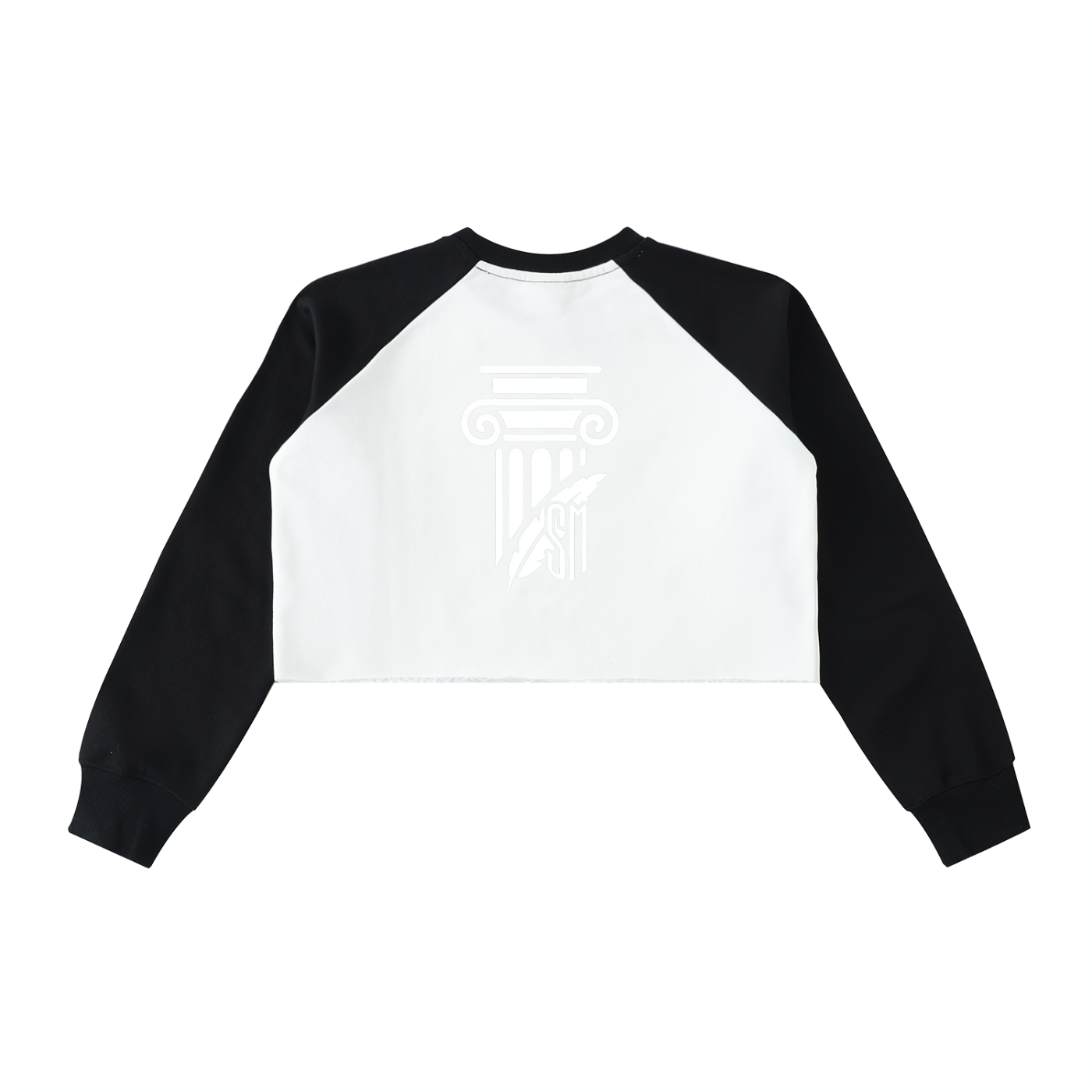 Shades Raw-Hem Color-Block Raglan Crop Sweatshirt