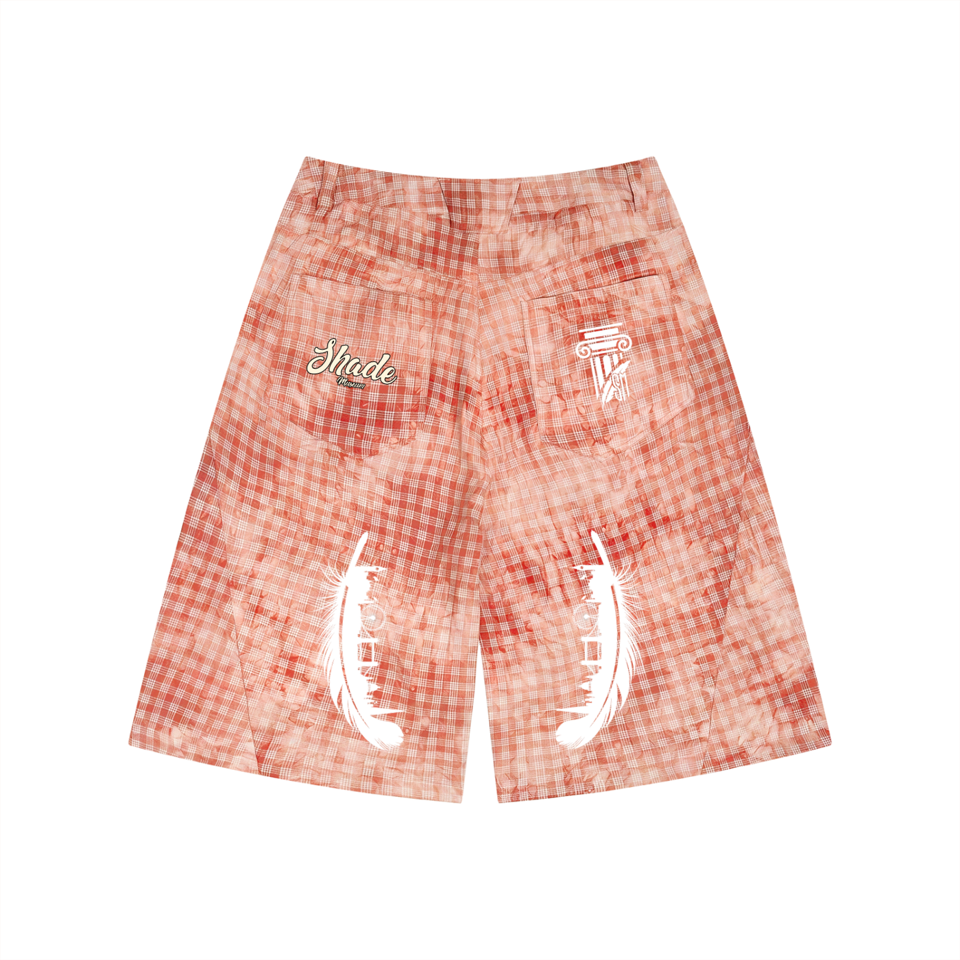 Unisex Vintage Wash Plaid Shorts