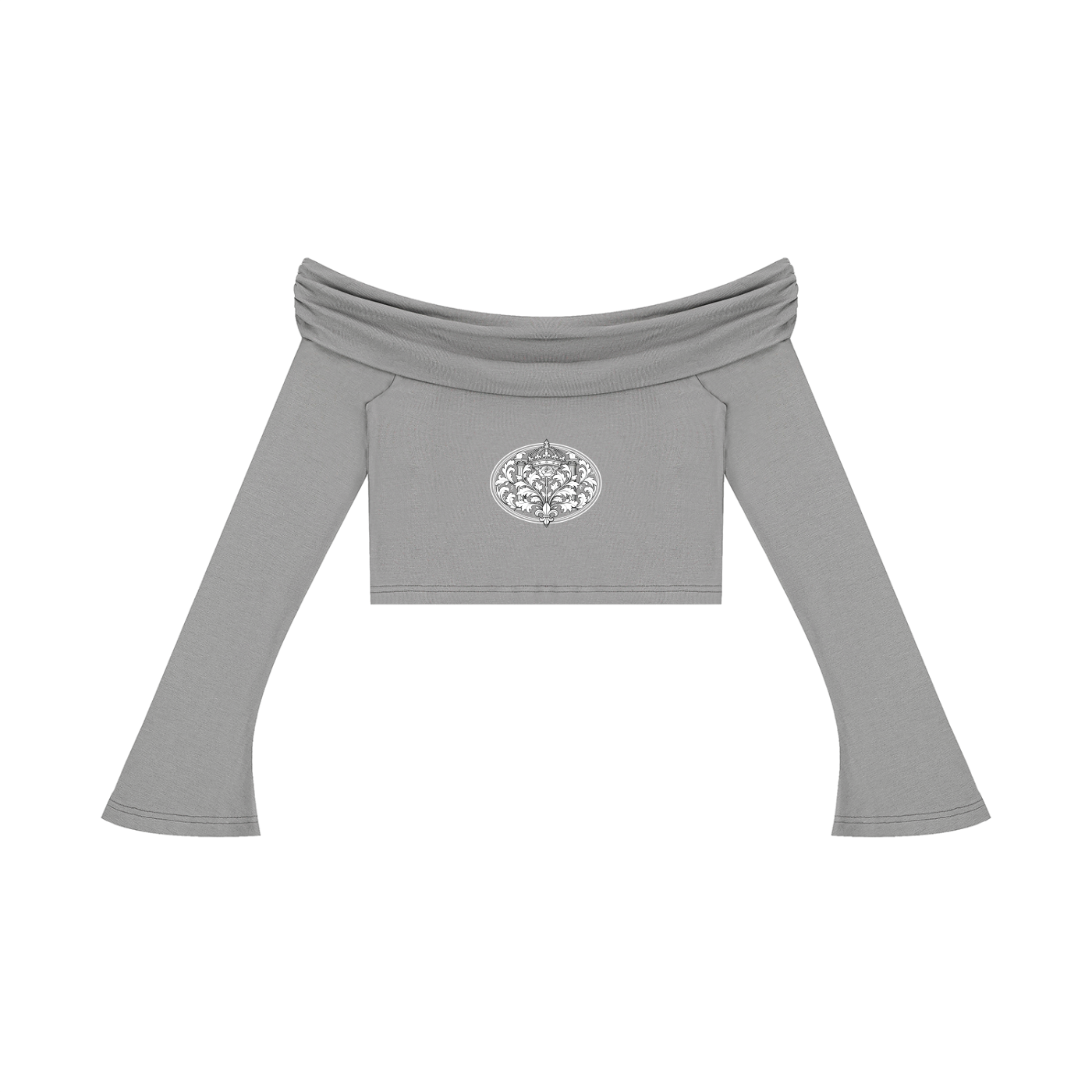 Women's Off-the-Shoulder Bell Sleeve Crop T-Shirt