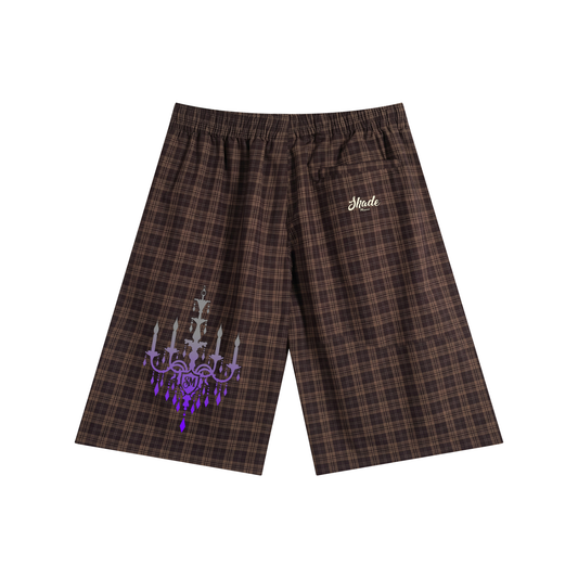 Unisex Plaid Wide Leg Shorts