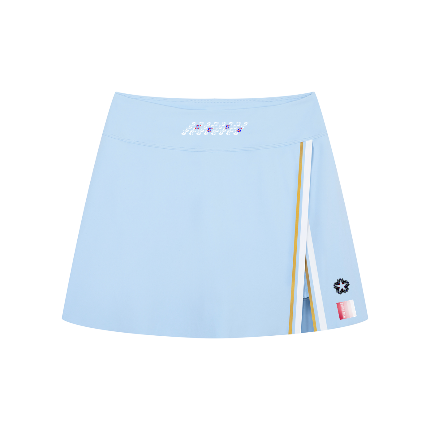 Women's A-Line Contrast Panel Slit Skirt